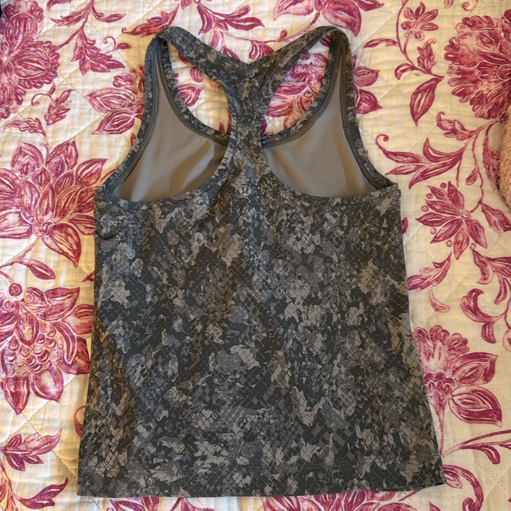 Gray Patterned Luluemon Racerback Tank Top - Picture 2 of 5
